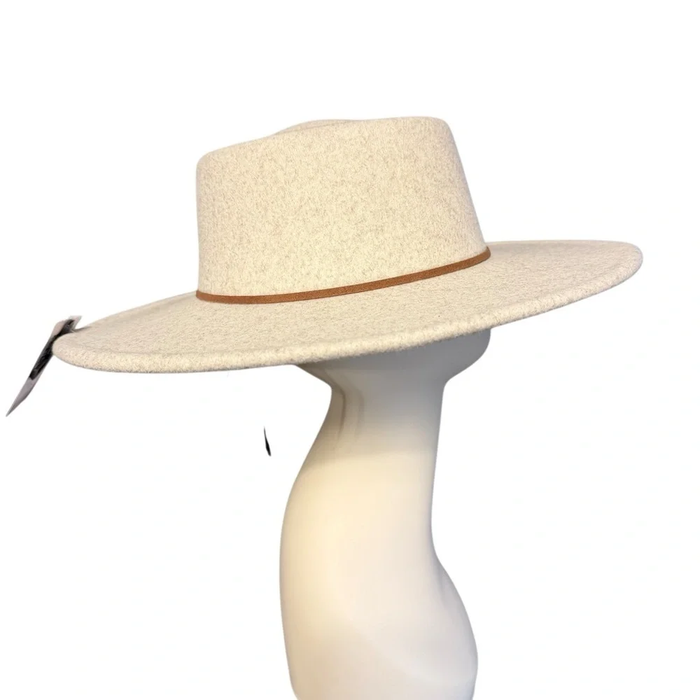 Torrid Cream Felted Bolero Wide-Brim Hat with Tan Band NWT